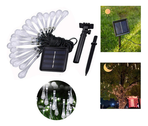 Cadena De Luz Solar Led, Luz Ambiental Exterior 5m20 Luces -