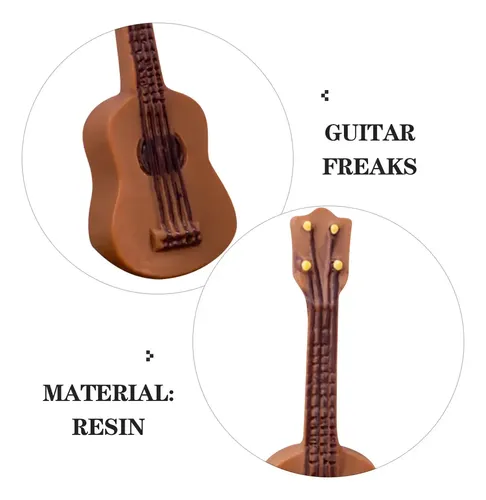 Mini Guitarra De Madera De 20 Cm Con Soporte Y Caja - Modelo Decorativo Para Amantes De La Música, Ideal Para Oficina, Hogar O Colección, Regalo Original Para Músicos