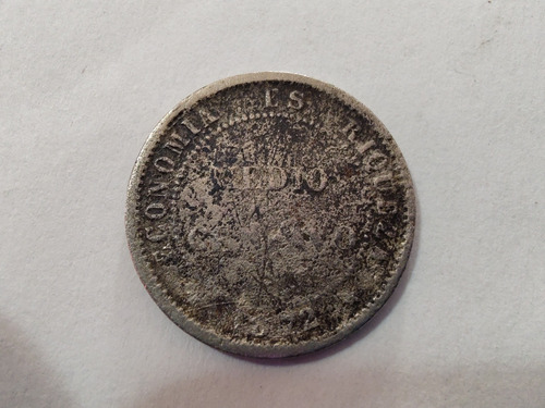 Moneda Chile 1/2 Centavo 1872 Níquel F- (x1300
