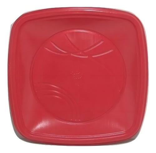 Prato Sobremesa Bio Quadrado 15cm Vermelho Trik - 10 Unid
