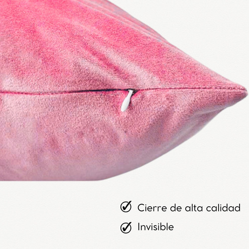 4 Fundas Decorativas Para Cojín 45x45 Cm Tela Suede Sala Hab Rosa
