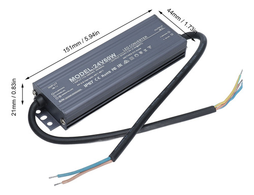 Transformador De Alimentação De Luz Led Ip67 À Prova D'água