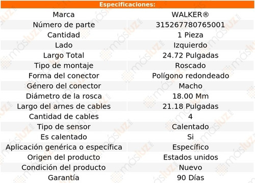 Sensor O2 Ox Izq Audi A6 3.2l V6 06/09 Walker