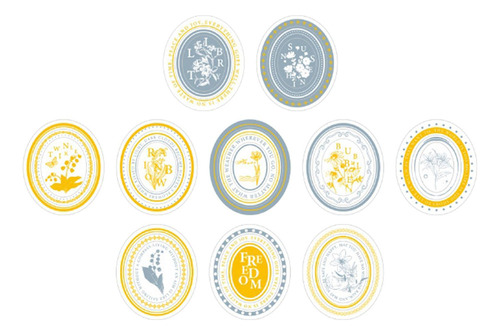 10 Pegatinas De Marco Hueco, Pegatinas Para Amarillo