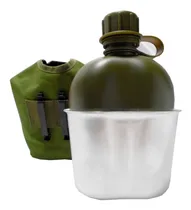 Comprar Cantimplora Verde Militar Con Funda Jarro Metal 1litro 