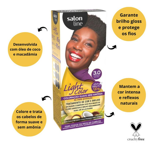 Coloração Suave Salon Line Light Color 3.0 Castanho Escuro