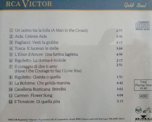 Cd Placido Domingo -com Amore- 1982 (Usado)