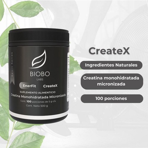 Biobo Labs Enerfit Createx 500gr Creatina Sabor Sin Sabor