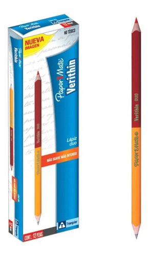 12 Lapices Duo Verithin Doble Punta Hexagonal Paper Mate
