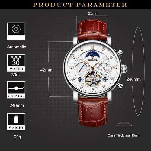 Reloj Mecánico Kinyued Fashion Moon Phase