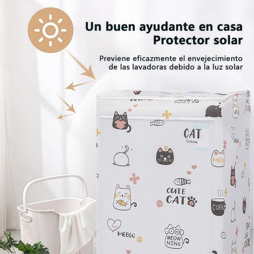 Funda Para Lavadora O Secadora Impermeable A Prueba Polvo Adecuado Para Tapa Abatible, Colores Aleatorios