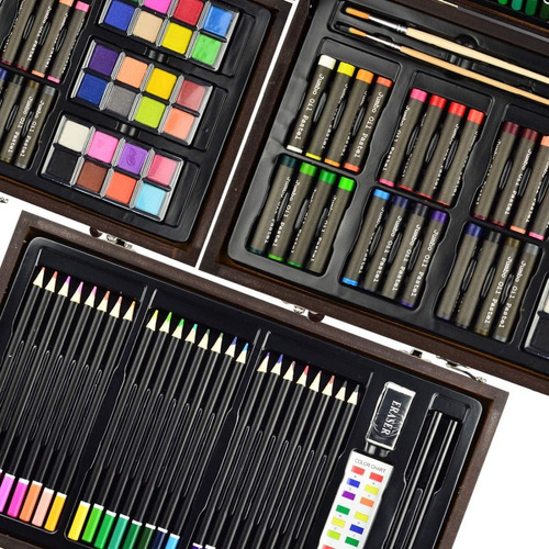 Imagen 2 de 6 de Kit De Artística Dibujo Profesional Colores Crayolas Arte