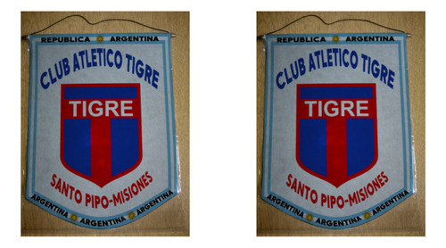 Banderin Mediano 27cm Club Tigre Santo Pipo Misiones