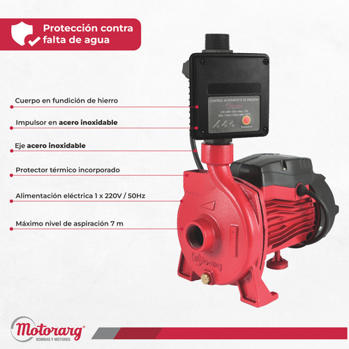 Bomba De Agua Centrífuga Elevadora Inteligente Motorarg Elem