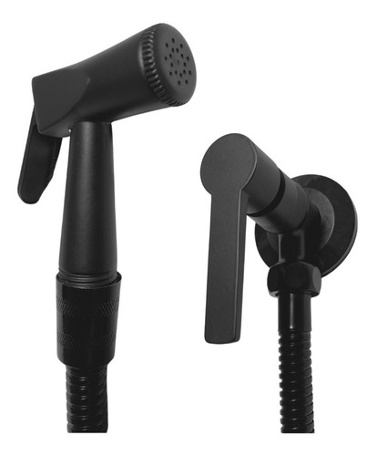 Ducha Higienica Para Lavagem Intima Em Metal Completa Nitro Metais Cor Preto