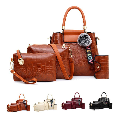 Set 4 Bolsos Modernos Mujer Señora Hombro De Alta Calidad