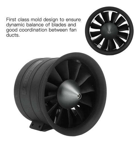 Juego De Hélices Rc Duct Fan, 12 Aspas, 80 Mm, Modelo Avión
