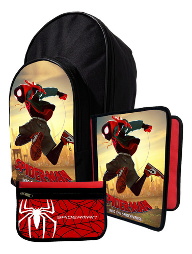 Kit Mochila+ Carpeta+ Cartu De Spiderman Multiverse #94