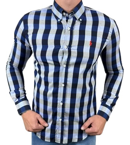 Camisa  Xadrez Social Masculina Manga Longa