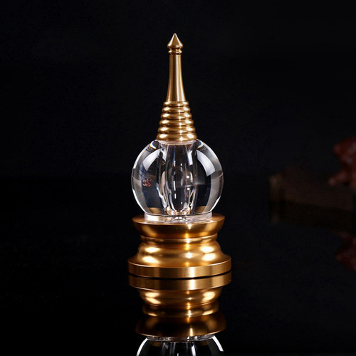 Sarira Stupa Aleación Cristal Budismo Estatuilla Baratijas