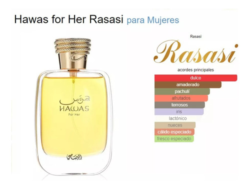 Perfume Árabe De Mujer Rasasi Hawas For Her Edp 100 Ml