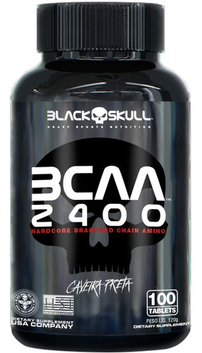 Bcaa 2400 100 comprimidos - Sabor sin sabor a Black Skull