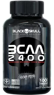 Suplemento Em Tabletes Black Skull Caveira Preta Bcaa Em Pote