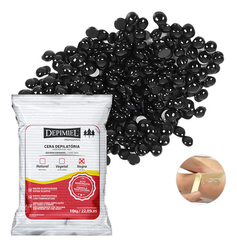 Cera Depilatória Negra Perolas 10kg Depimiel Sist. Espanhol