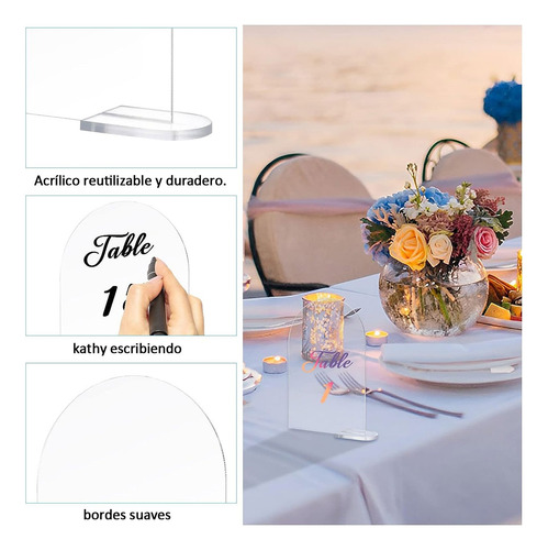 10 Acrílico Numero De Mesa Con Base Sublimable 14.5×9.5cm