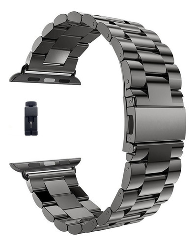 Correa Acero Inoxidable Para Apple Watch 44mm Negra