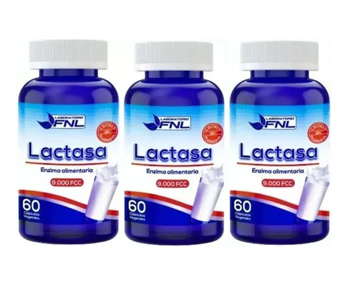 Lactasa Enzima Digestiva 60cap 9000fcc Pack 3x Envio Gratis
