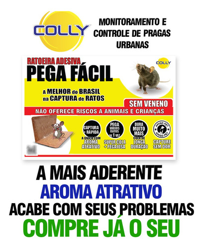 Ratoeira Adesiva De Papel Cola Armadilha Rato Colly 10 Unid