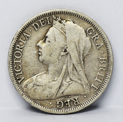 Moneda De Coleccion- Gran Bretania-media Corona 1899 Plata