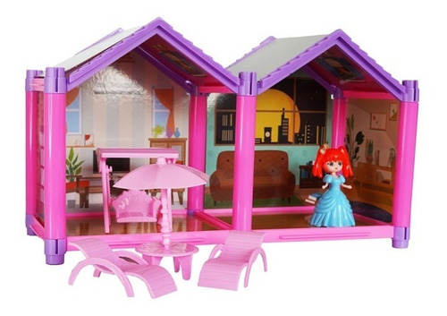 Casa De Muñecas 1 Piso Incluye Muñeca Casita 50 Pcs