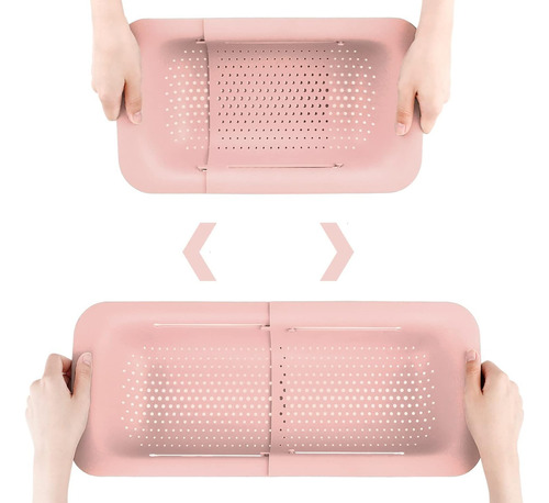 Colador Plegable Y Extensible Para La Cocina De Color Rosa