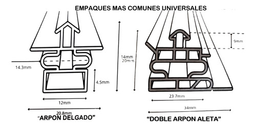 Rollo Empaque Tipo Ballena Para Refrigerador 12 Metros