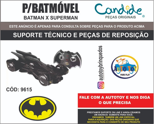 Batmóvel 9615 -  Batman X Superman - Peças De Reposição