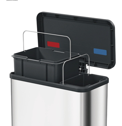 Imagen 2 de 3 de Cesto Cubo Residuos Hailo Öko Duo Plus L 26 Lts. Negro