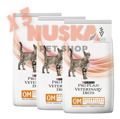 Pro Plan Veterinary (om) Obesidad Cat 1.5 Kg X 3 Unidades