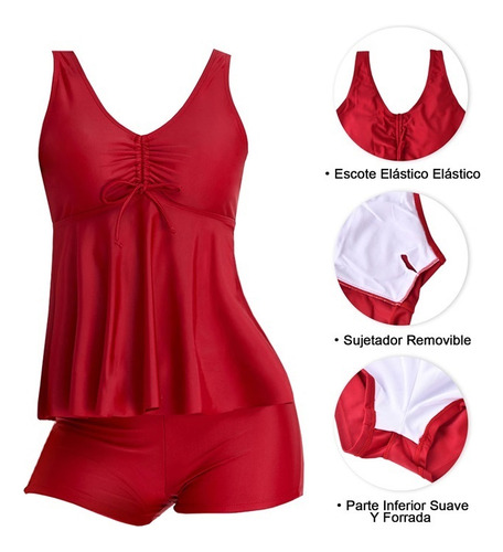 Traje De Baño De Dos Piezas Con Control De Abdomen For Mujer