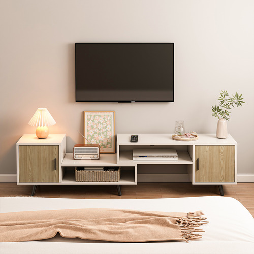 Mueble Tv Ajustable 140-190cm-puerta Vintage Moderna 85x35cm