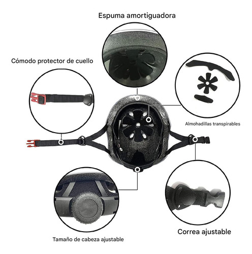 Juego De Equipo De Protección 7 En 1, Kit De Casco Niños-as