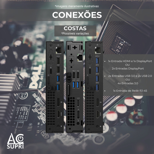 Mini Pc Dell Core I5 6°gen 8gb 120gb W10 Kit Teclado E Mouse