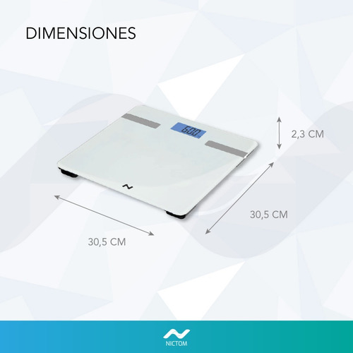 Imagen 6 de 6 de Balanza Digital Personal Nictom Bp03 Blanco, Hasta 180 Kg