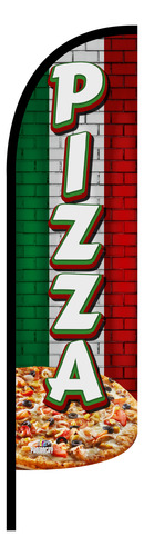 Bandera Publicitaria Pizza Negra.completa (4 X 1 Mts).
