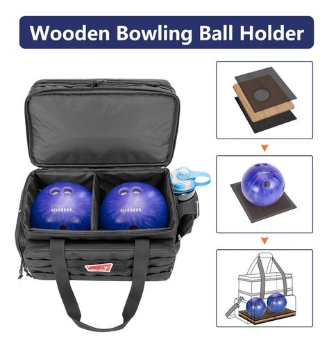 Bolsas De Boliche De Dsleaf Para 2 Bolas Con Soporte De Bola