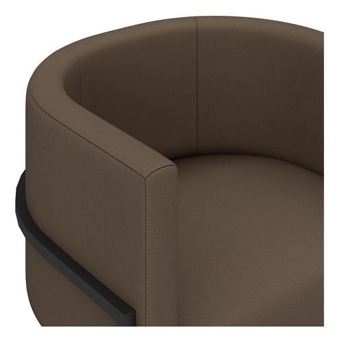 Poltrona Estofada Oregon Preto Fosco/suede Marrom - M.a Material do estofamento Suede Marrom