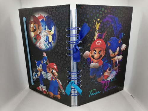 Libreta De Notas Sonic Mario Bros Personalizada