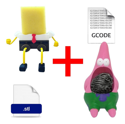 Archivo Stl + Gcode Bob Esponja Para Imprimir 3d Y Parametro