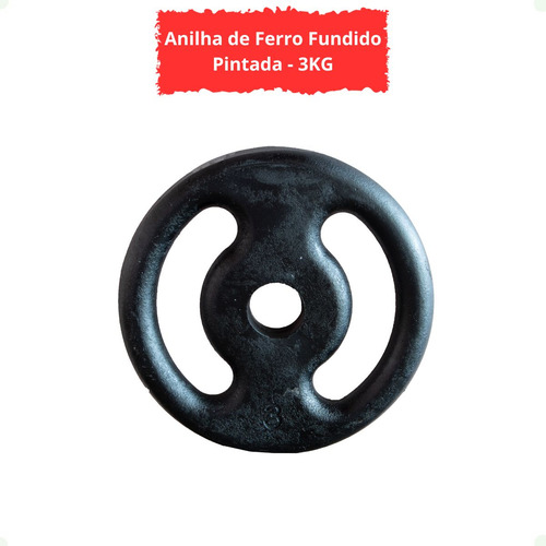 Kit Com 14 Anilhas De Ferro Fundido - 60 Kg